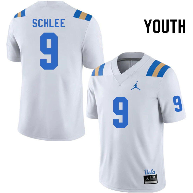 Youth #9 Collin Schlee UCLA Bruins College Football Jerseys Stitched Sale-White - Click Image to Close